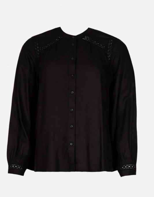 Black Blouse With Lace Detail
