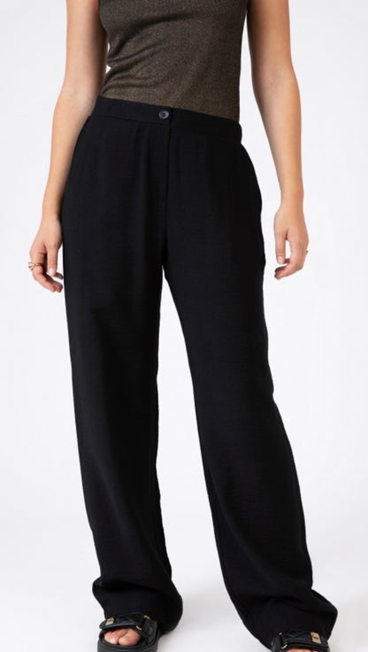 Black Relaxed Fit Black Trouser