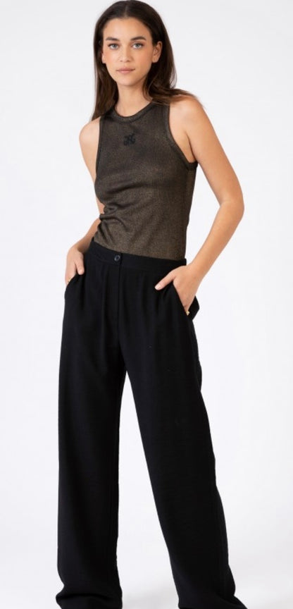 Black Relaxed Fit Black Trouser