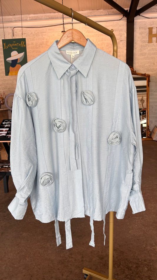 Embossed Linen Blend Shirt
