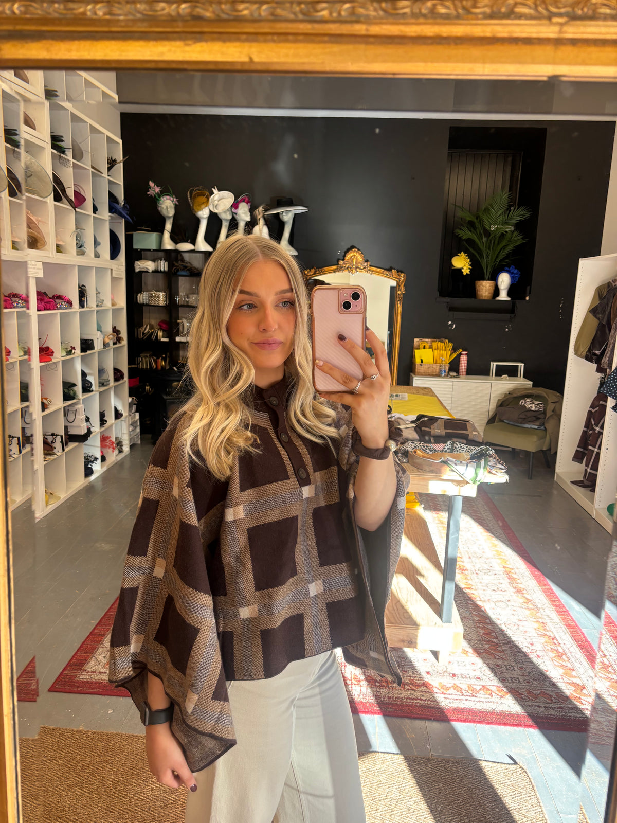 The Autumn Check Poncho
