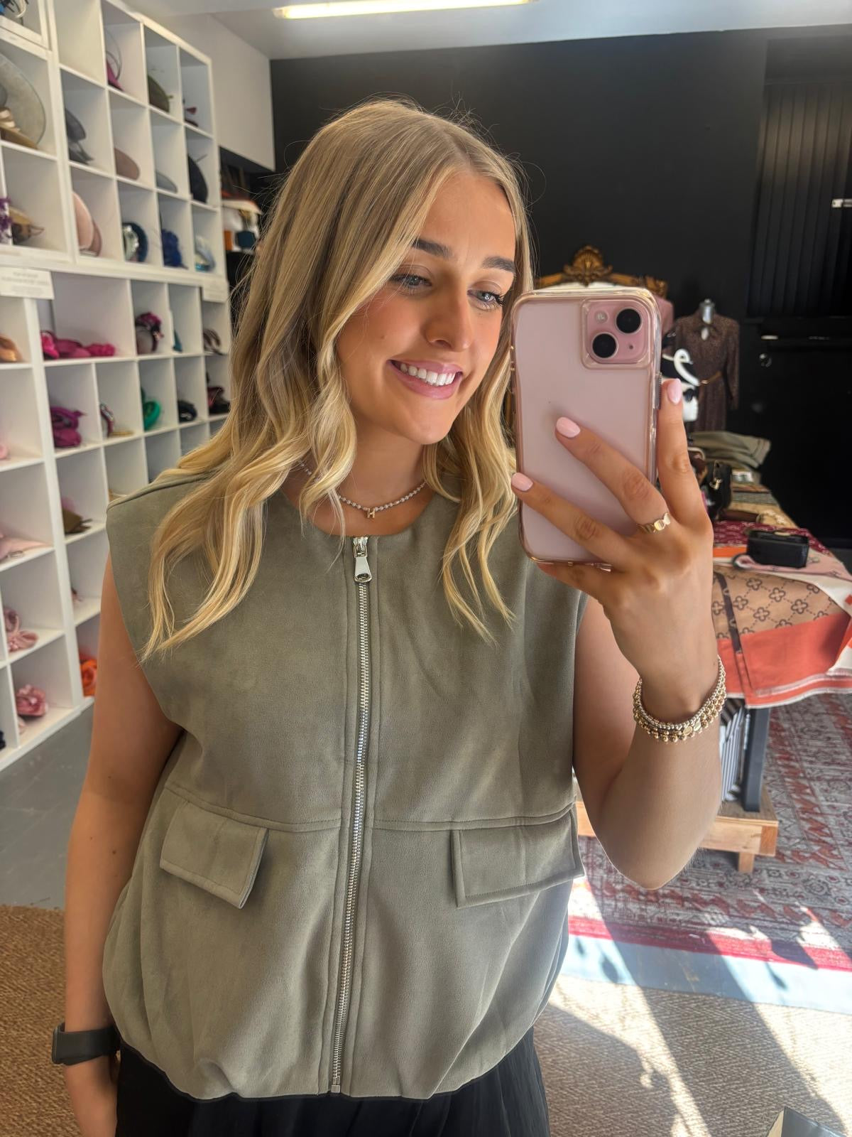 Sleeveless Bomber Style Vest