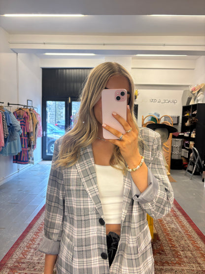 Check blazer in grey