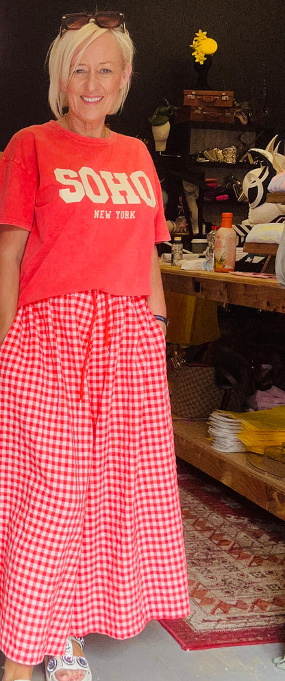 Gingham Culotte Trouser
