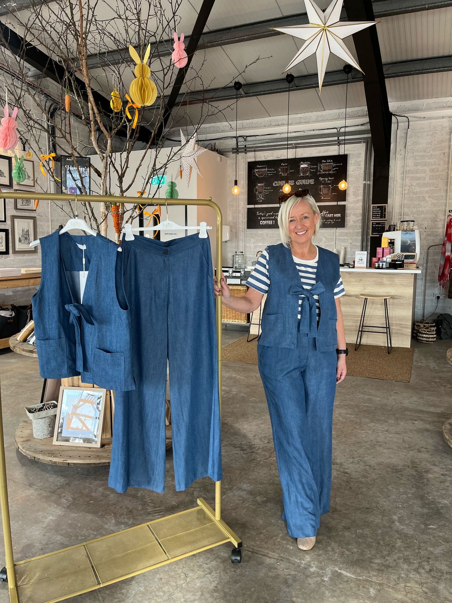 Denim flared trouser