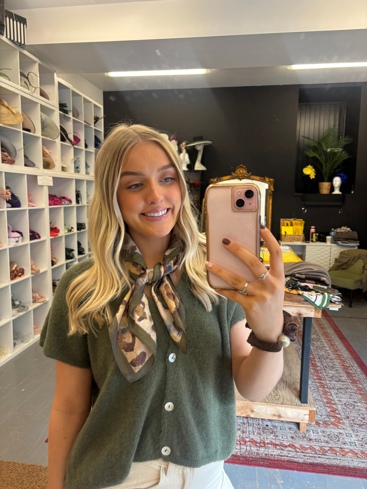 Khaki sleeveless knit