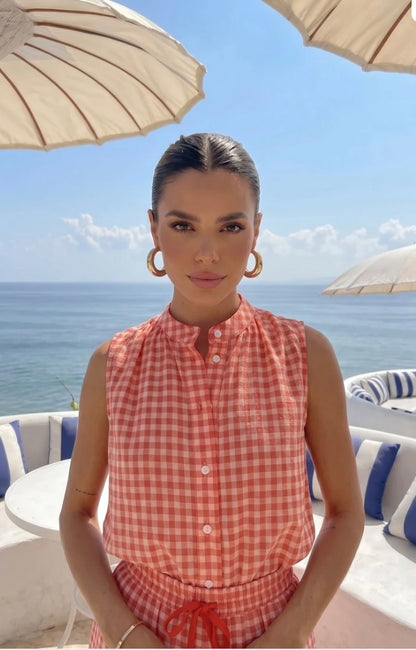 Gingham Sleeveless Top