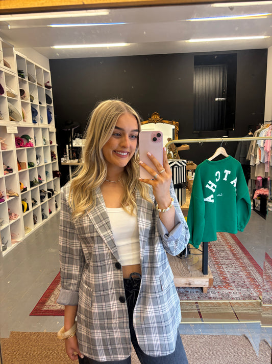Check blazer in grey