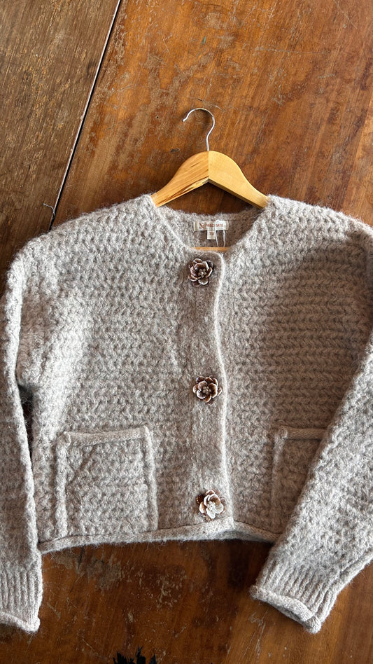 Flower Button Cardigan