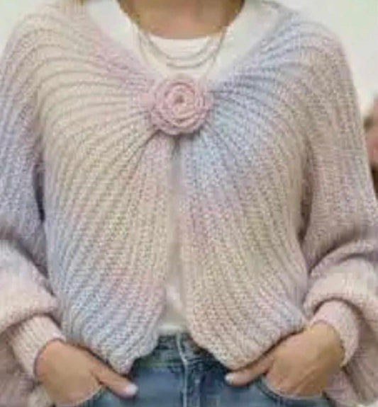 Multi Soft Knit Rose Sweater
