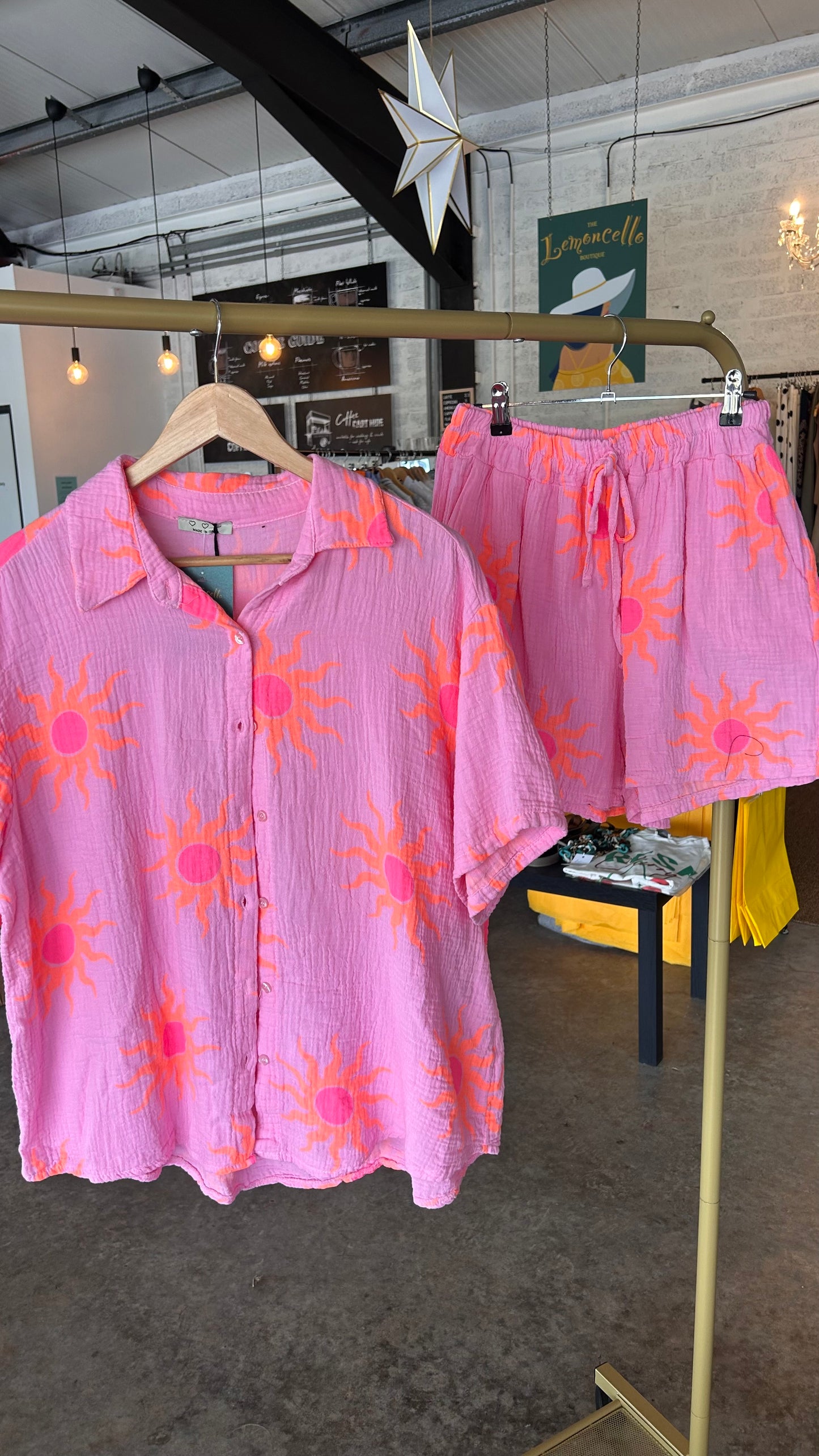 Sunset Sorbet Crinkle Short Set