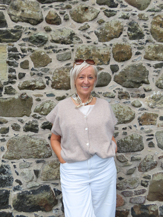 Beige Sleeveless knit