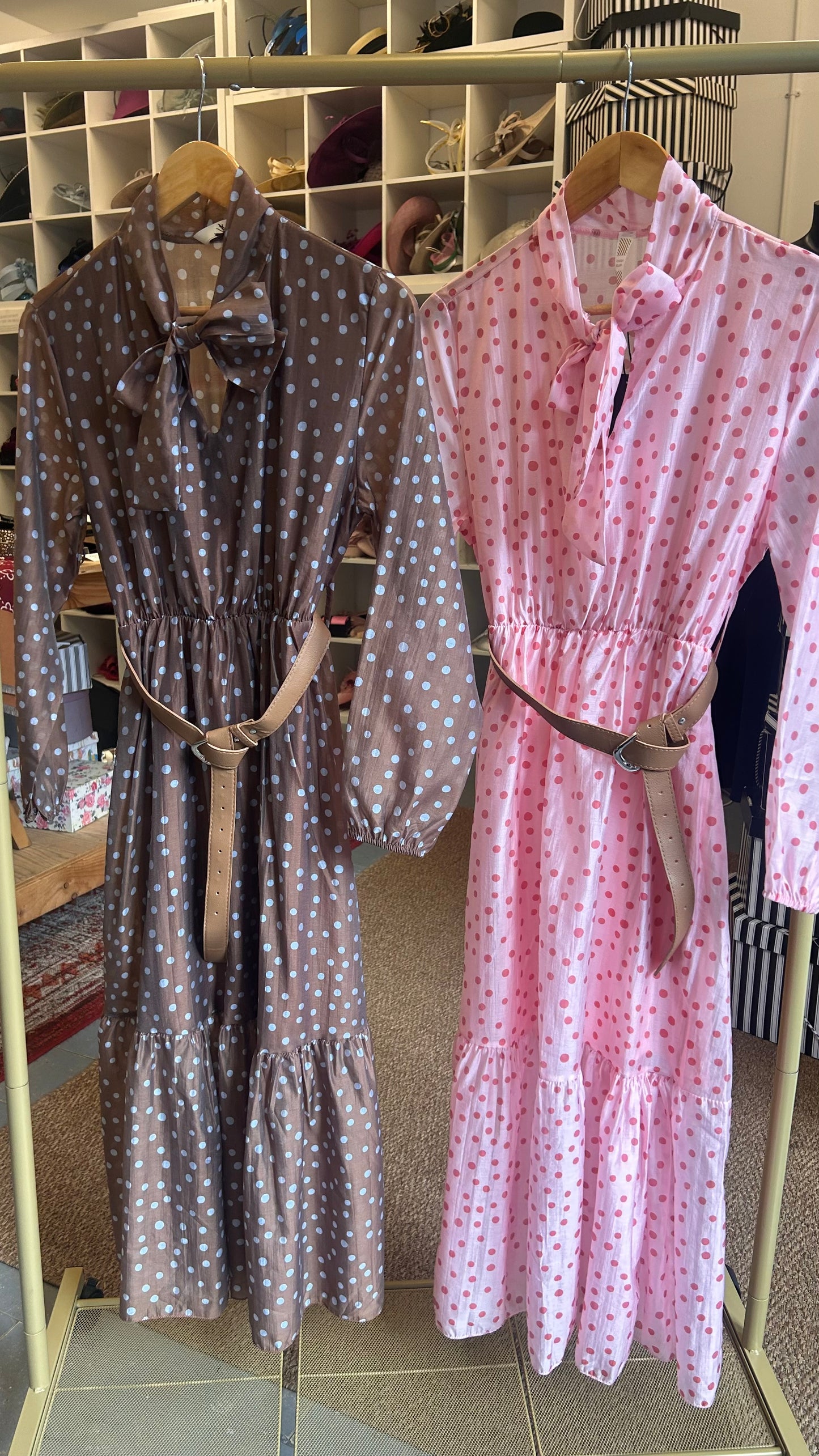 Polka Dot Belted Dress