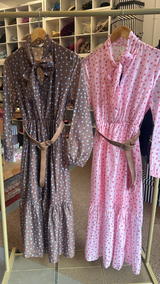 Polka Dot Belted Dress