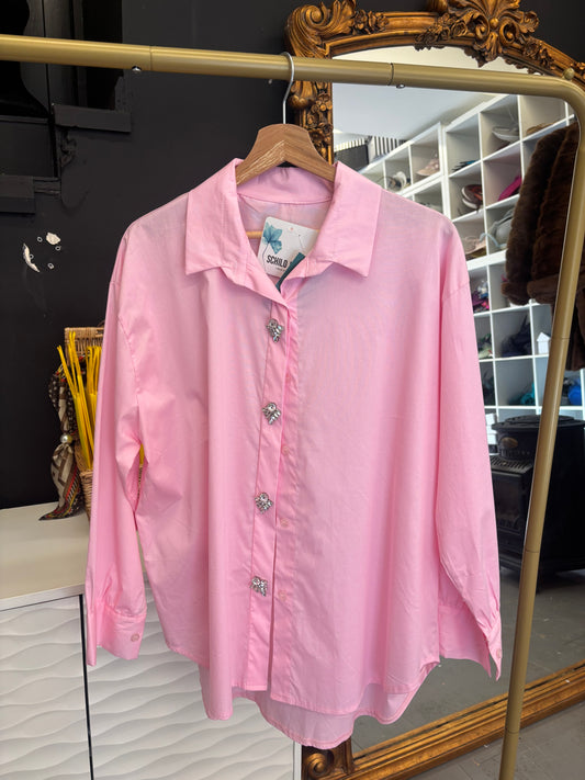 Pink shirt with button detail