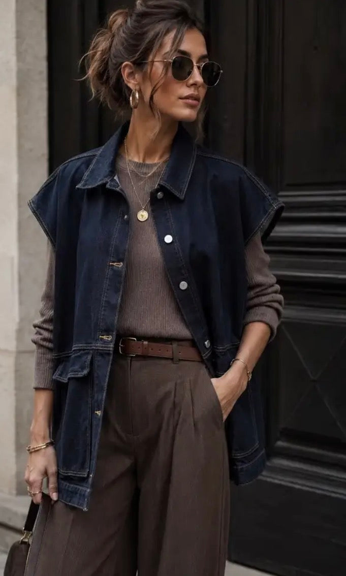 Denim Oversize Waistcoat