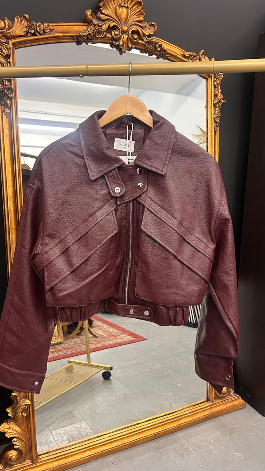 Bordeaux Cropped Bomber